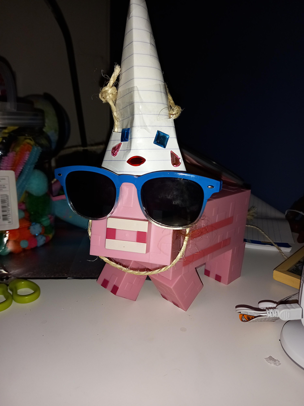 My kid pimped his Minecraft piggy bank