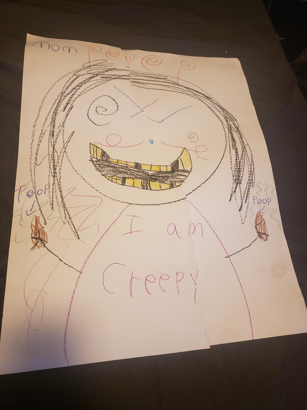 My kids collaborated and drew this lovely picture of me I showed my friends and they now call me Shit-hands