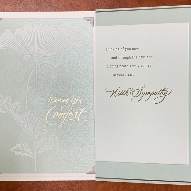 My last day at work was today I gave my boss a card prior to leaving