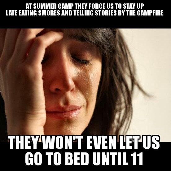 My little brother describing the horrors of summer camp on our way to