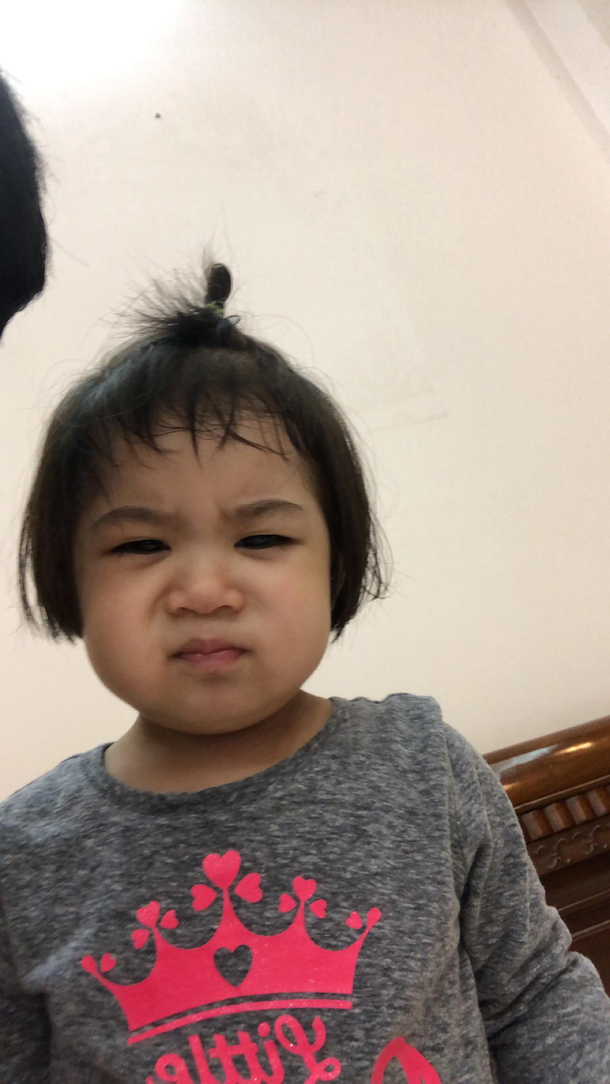 My little cousin makes this face to every camera she looks at
