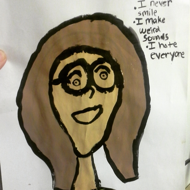 My little sister painted a portrait of me today