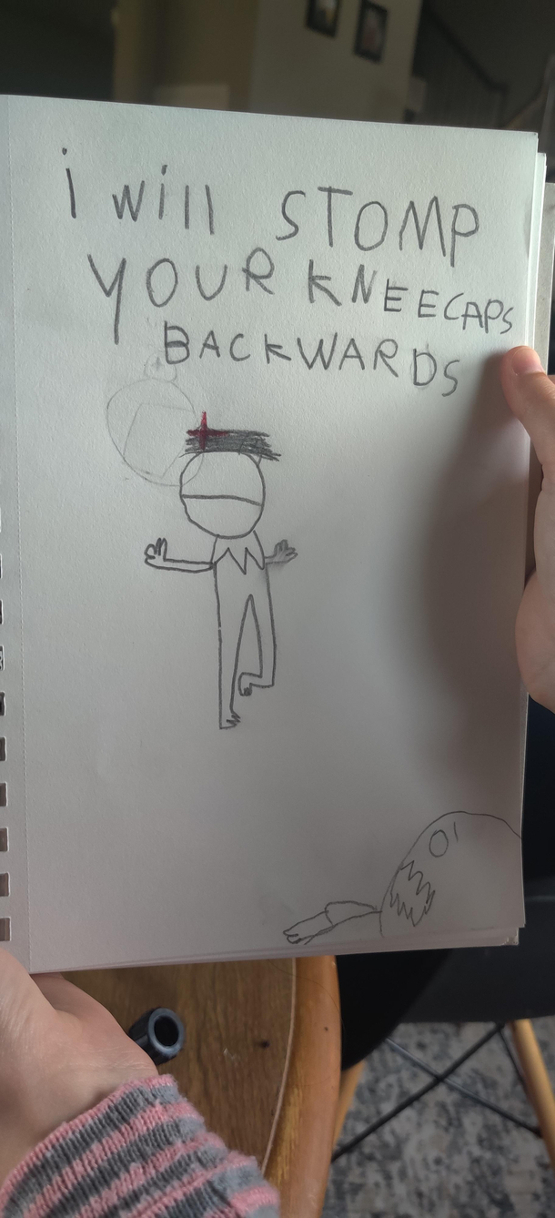 my little sisters drawing of Kermit