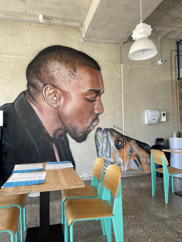 My local fish and chip shop loves Kanye loving fish sticks