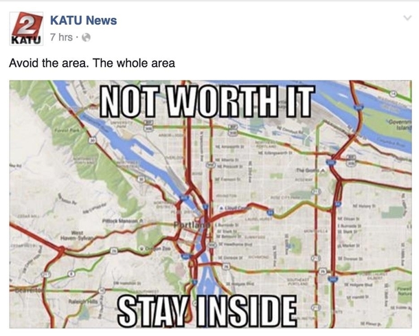 My local news station posted this on Facebook today Portland Or