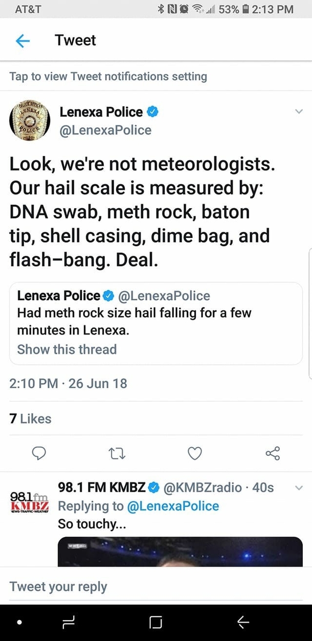 My local police hail scale everyone
