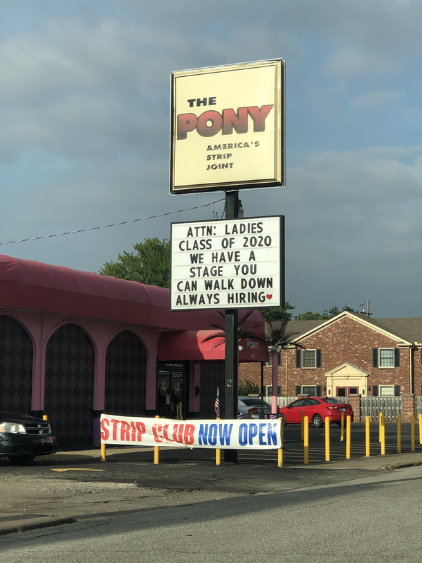 My local strip club stepping up for this years graduating class