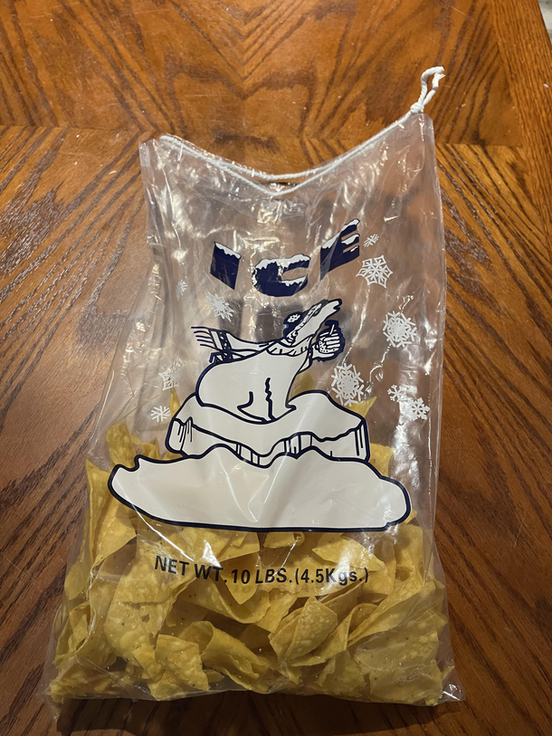 My local tex-mex restaurant said they were out of normal bags for chips but I didnt expect this