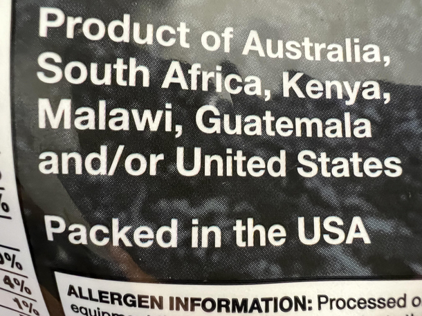 My macadamia nuts are quite possibly from somewhere