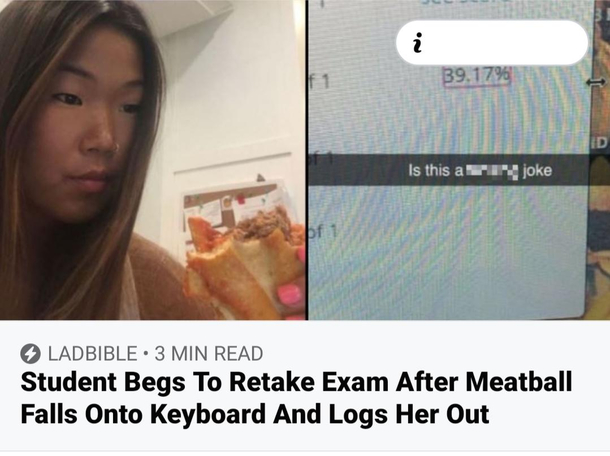 My meatball ate my homework