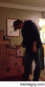 My mom caught my dad playing air guitar