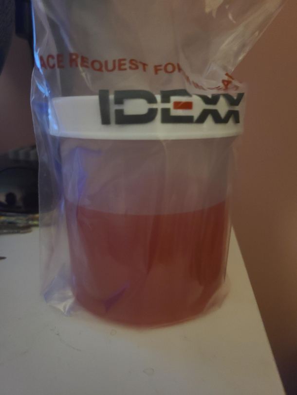 My mom dropped off my dog to get neutered and I had jokingly said I wonder if they let us keep them She thought I was serious so this is what the vet brought me later that day