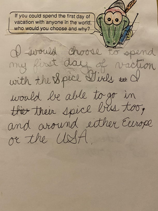 My mom gave me all my old papers from school and I found this gem