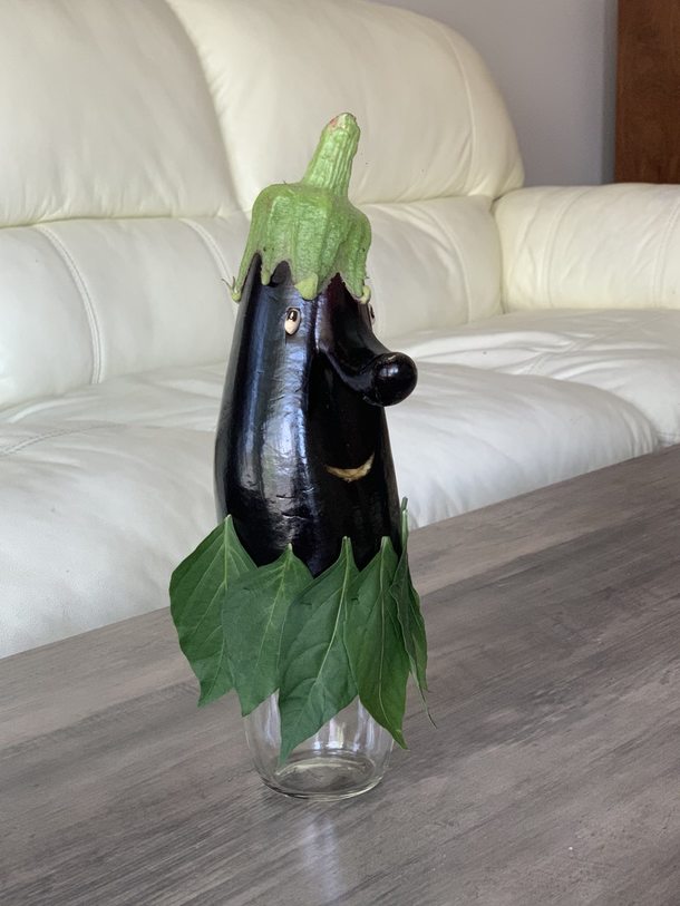My mom is a goof amp posted  pics of this eggplant in our family group chat because shes so proud of herself