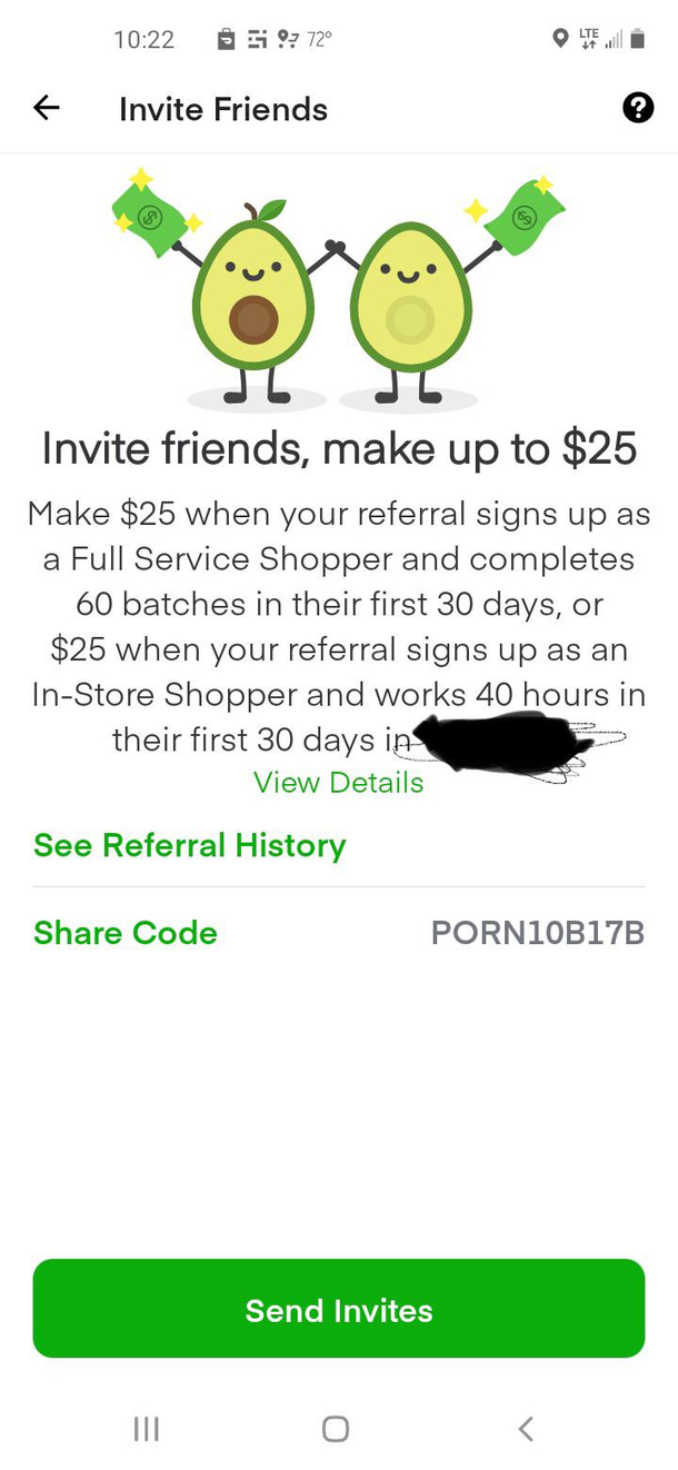 My Mom is too embarrassed to share her Instacart referral link