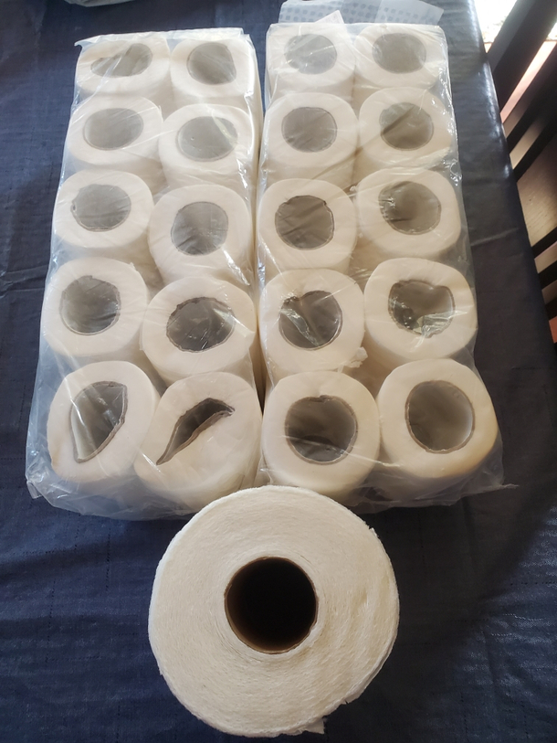 My mom panic bought toilet paper off Amazon back in March Cost twice as much and got here yesterday