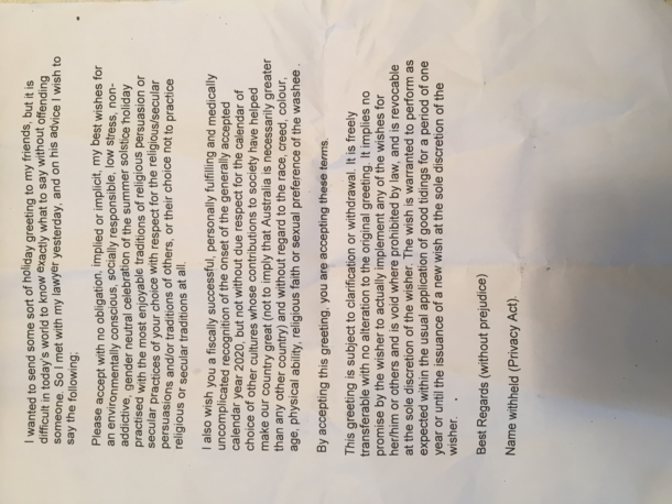 My mother found this letter on the ground at her work today