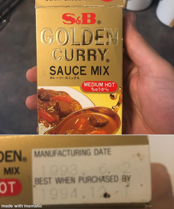 My mother has finally reached the back of her pantry as well Behold the Golden Curry circa 