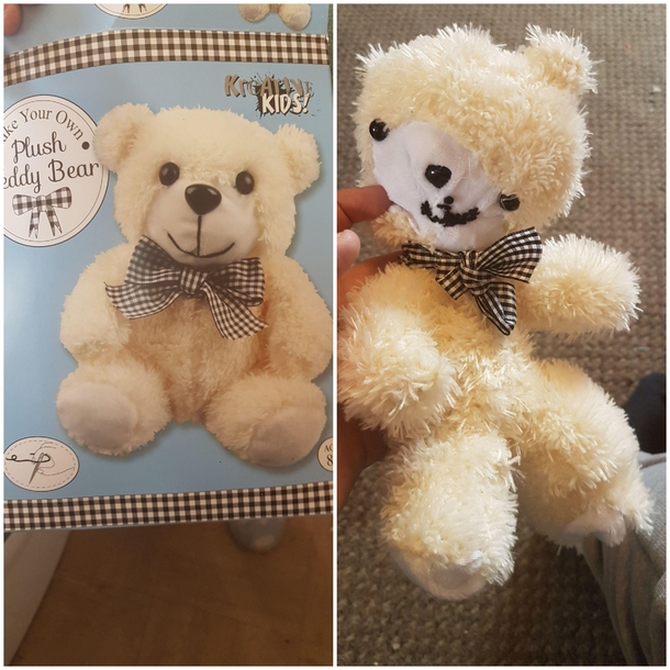 My mum tried to make my sister a teddy bear I present quasimodo in bear form