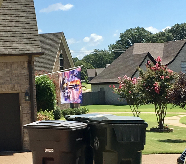 My neighbor decided to replace their flag 