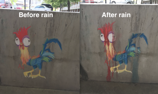 My neighbor likes to make chalk art