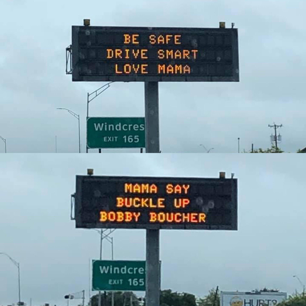 My neighbor posted our updated highway signage in Texas this morning