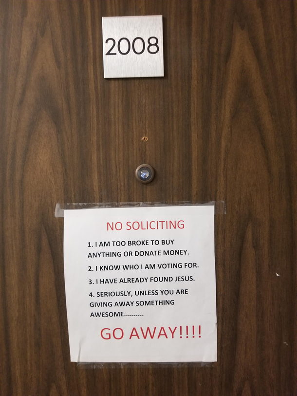 My neighbor posted this on their door