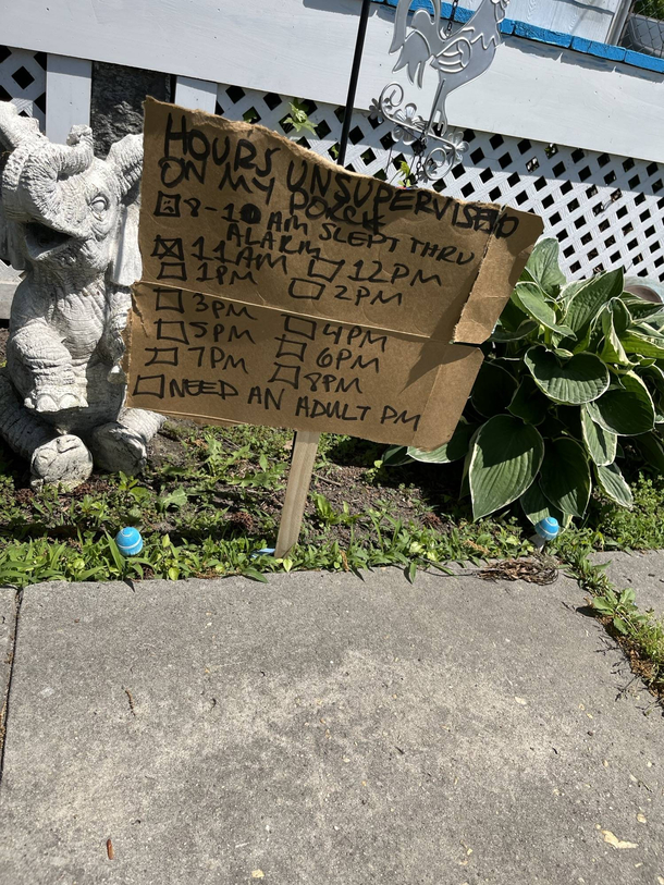 My neighbor tried to tell my husband I wasnt allowed on my own porch at certain times Day Two of being on the porch at certain times