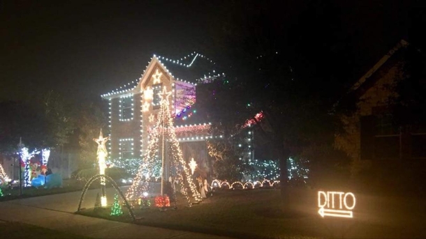 My neighbors Christmas Lights this year