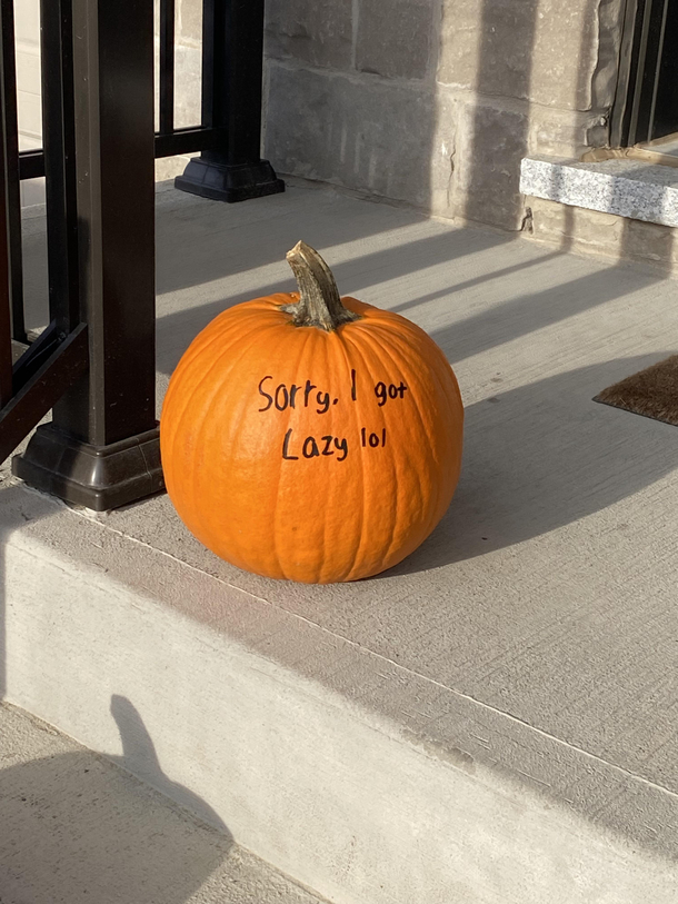 My neighbours pumpkin from Halloween still on their porch