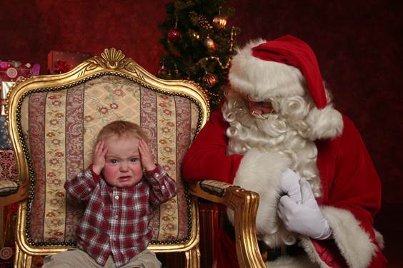 My nephew meeting Santa for the first time