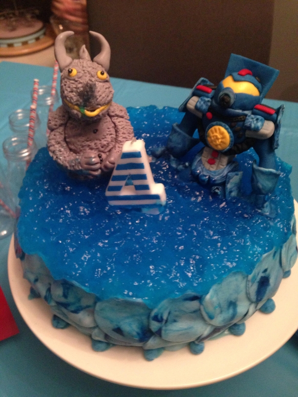 My nephew wanted a Pacific Rim cake for his th birthday Nailed it