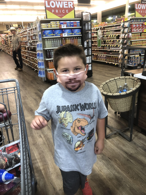 My nephews face mask