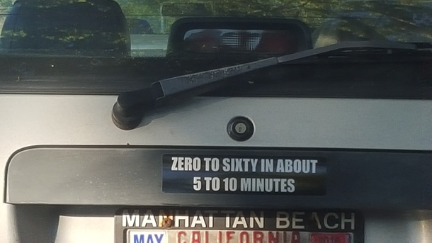 My new bumper sticker for my white POS mobile