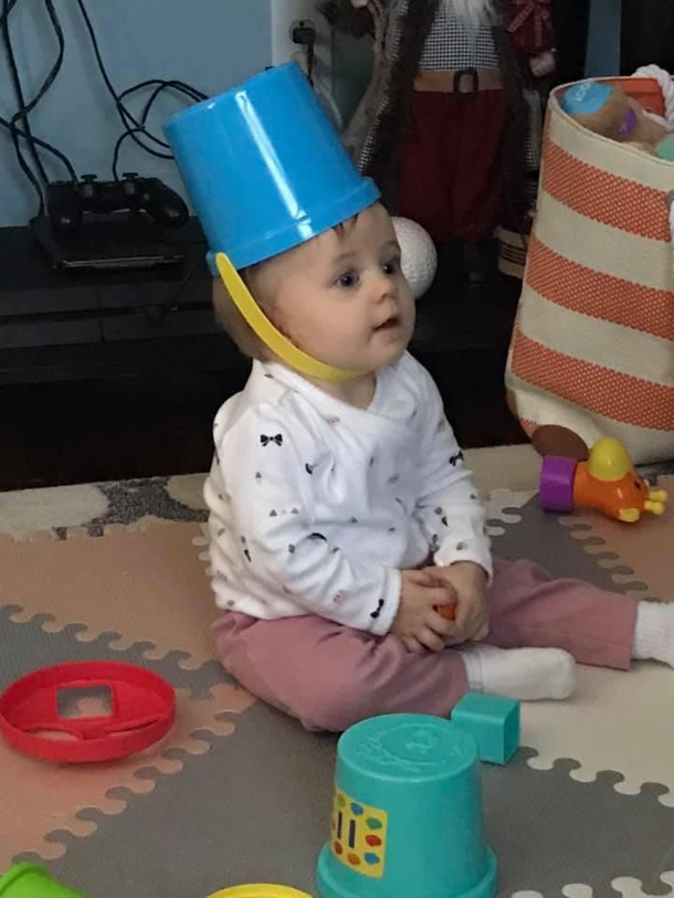 My niece on her st birthday enjoying her new toys