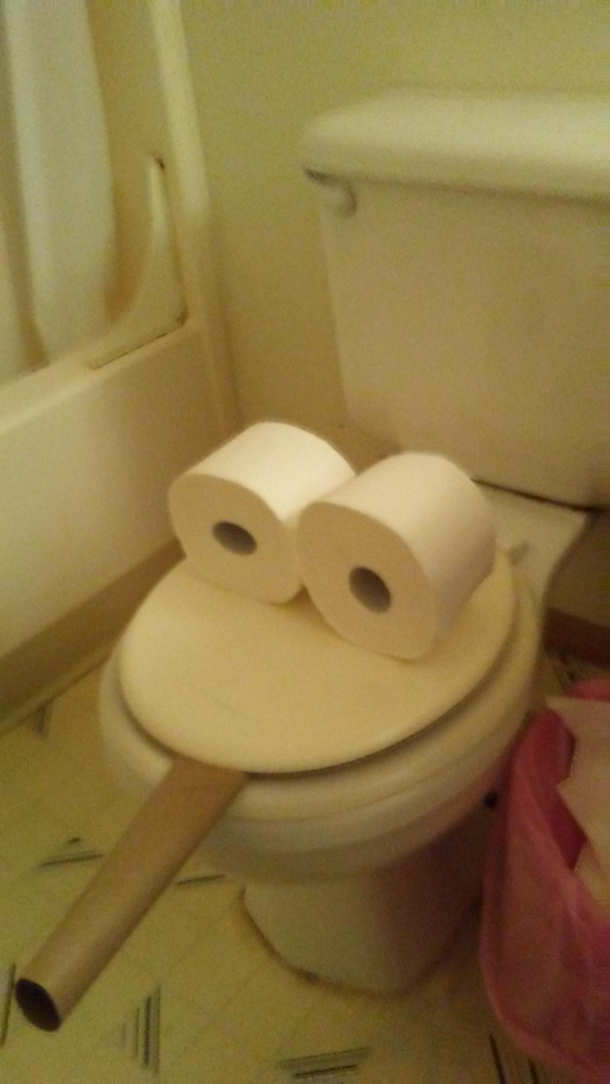 My niece told me the toilet was smoking