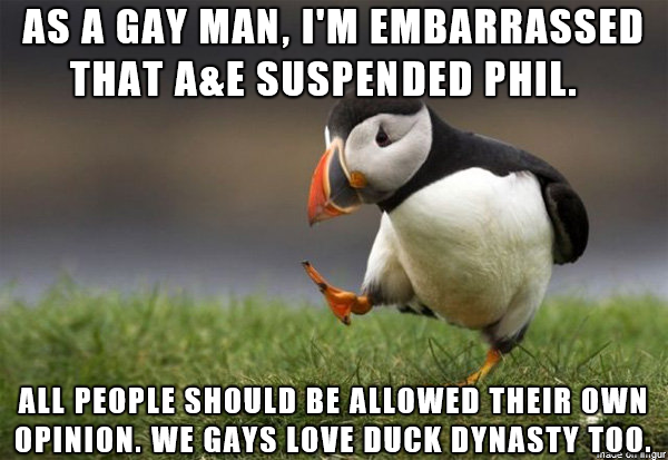 My opinion on the Duck Dynasty situation 