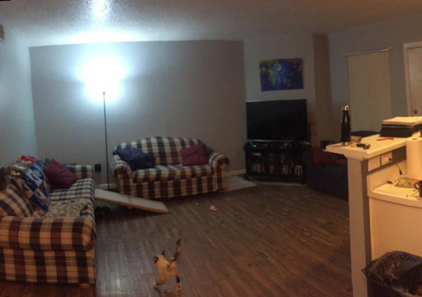 My parents asked for a picture of my new apartment This is part of the panoramic they received