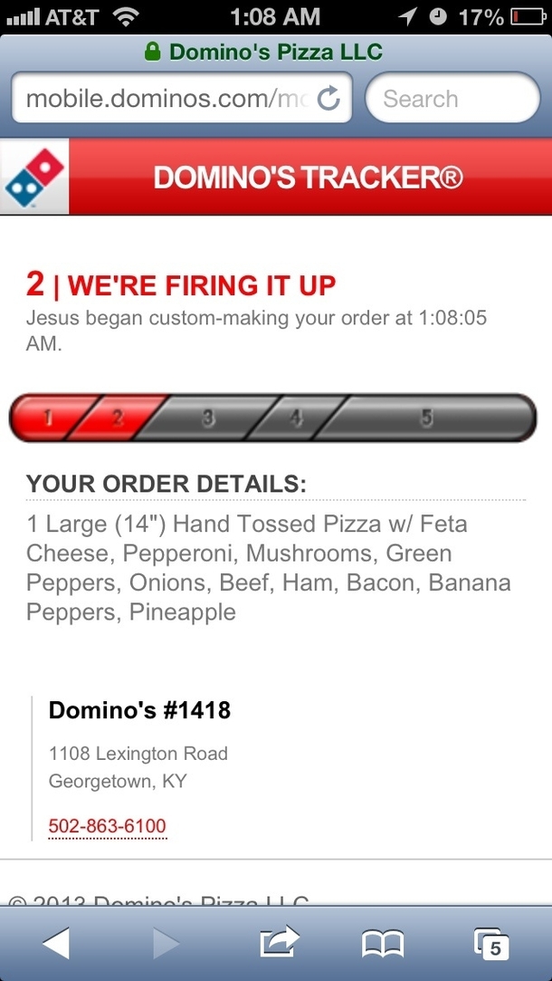 My pizza is in His hands