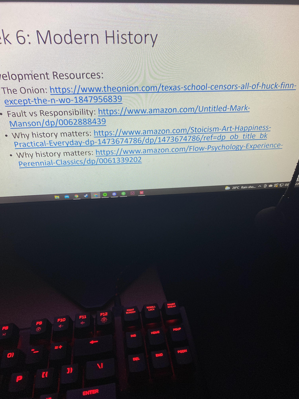 My professor linked a resource in his slides from an article by The Onion
