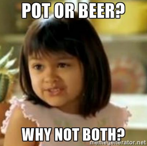 My reaction to reading that people are giving up beer for weed