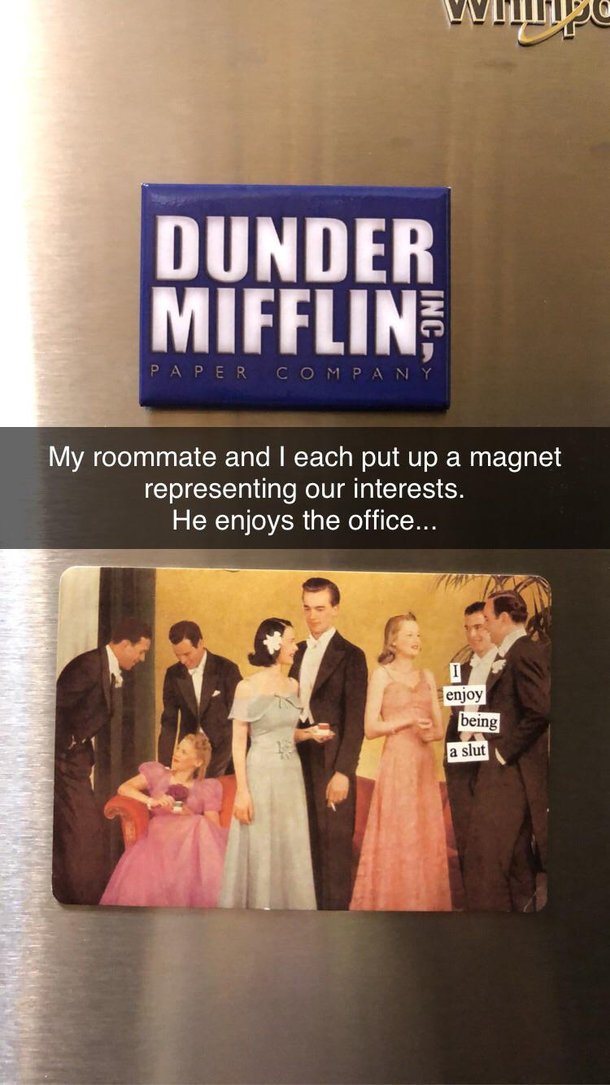 My roommate and I have different hobbies