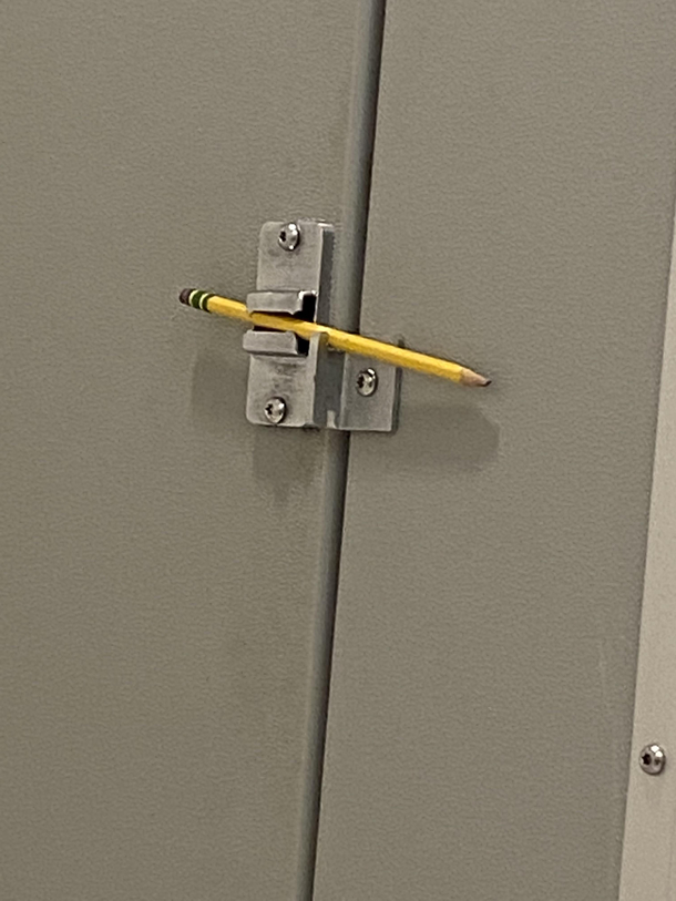 My school doesnt have locks on the stalls SO we have a solution here