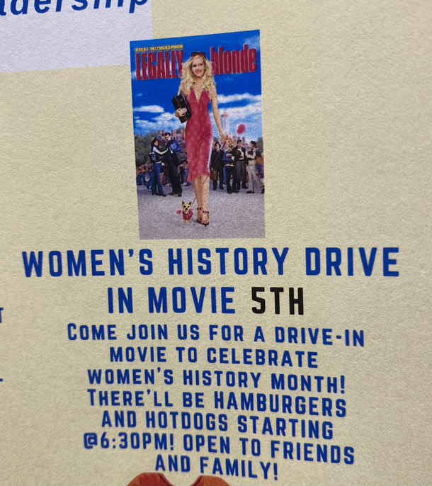 My school played Legally Blonde for Womens History Month