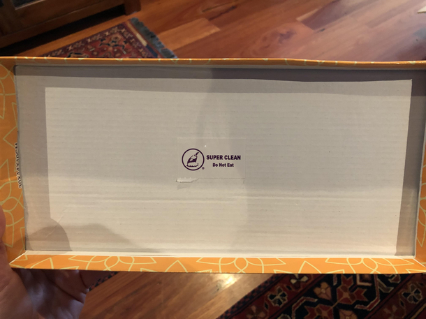 My shoebox came with specific instructions not to eat the shoebox