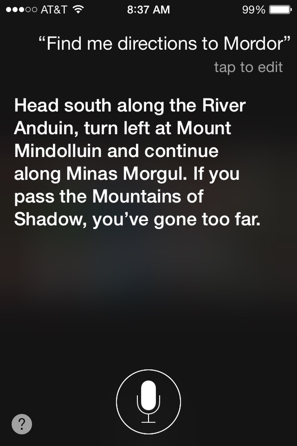 My Siri had a slightly different answer