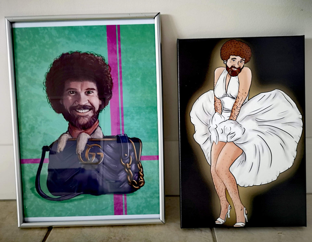 My sister and I continue our yearly tradition of painting a Bob Ross portrait for Christmas