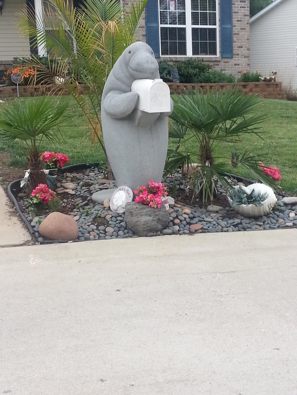 My sister has a neighbor with a Manatee mailbox