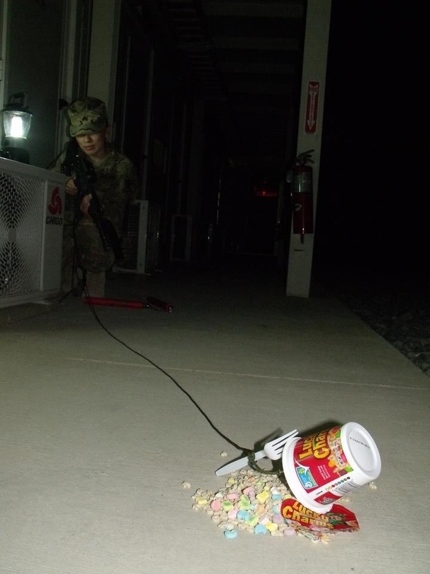 My sister is currently in Afghanistan every year she makes leprechaun traps with her son and daughter This is hers