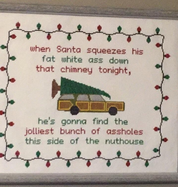My sister made this and now it proudly hangs by my parents table
